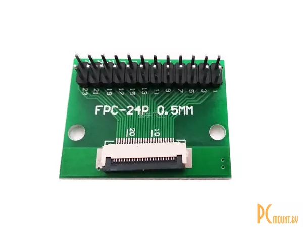FFC/FPC-24P-0.5 Макетная плата переходник FFC 24pin шаг 0.5мм на DIP 2.54 прямые пины